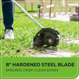 48V (24V x 2) 8" Brushless Cordless Edger: (2) 4.0 Ah USB Batteries and (1) 4A Dual-Port Charger