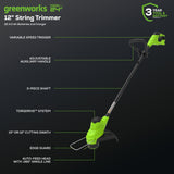 48V (24V x 2) 20" Cordless Battery Push Mower 3pc Combo Kit: (2) 4.0 Ah Batteries and Dual-Port Chargers