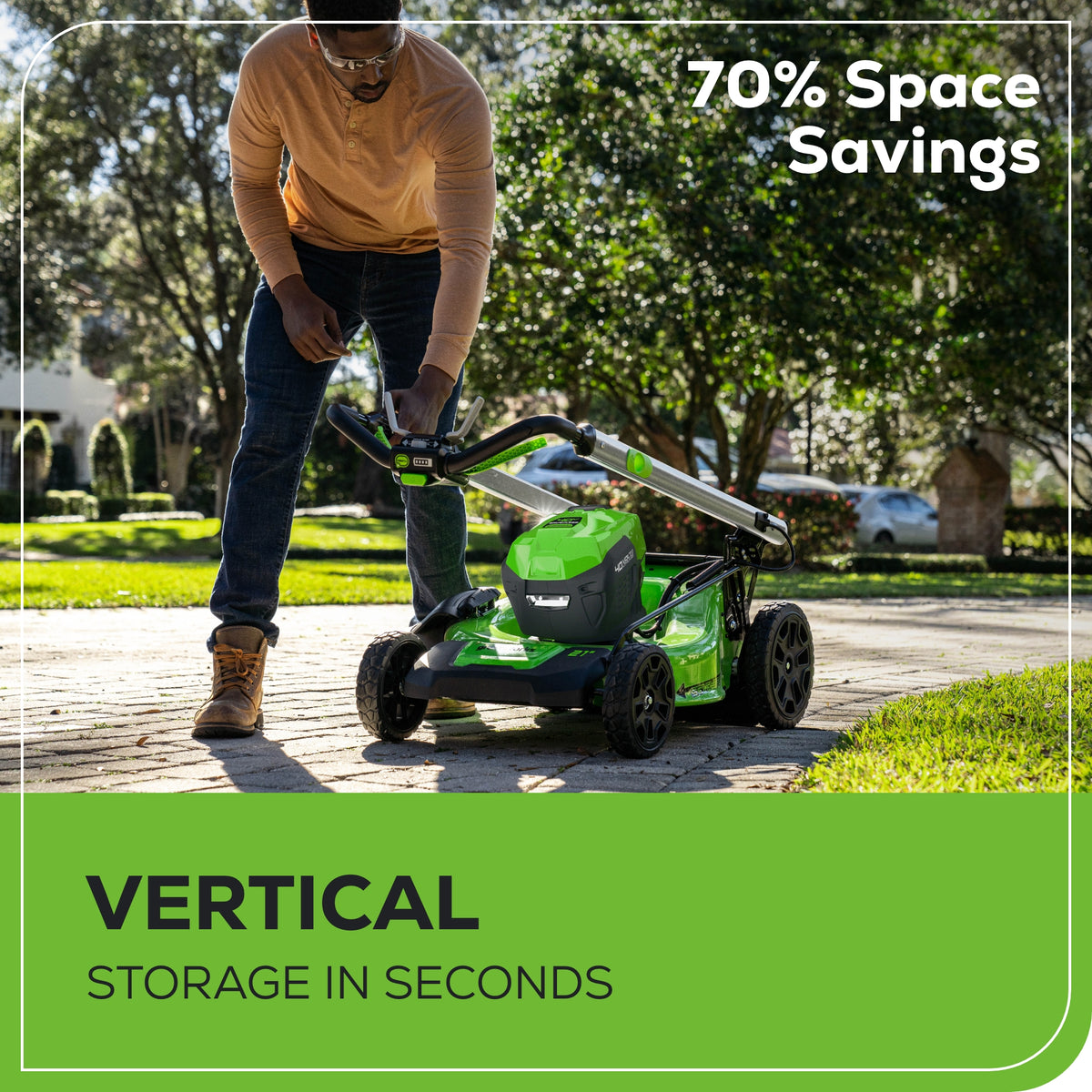 40V 21" Cordless Battery Self-Propelled Lawn Mower: 5.0Ah Battery and Charger, LM2154S
