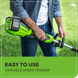 48V (24V x 2) 8" Brushless Cordless Edger: (2) 4.0 Ah USB Batteries and (1) 4A Dual-Port Charger