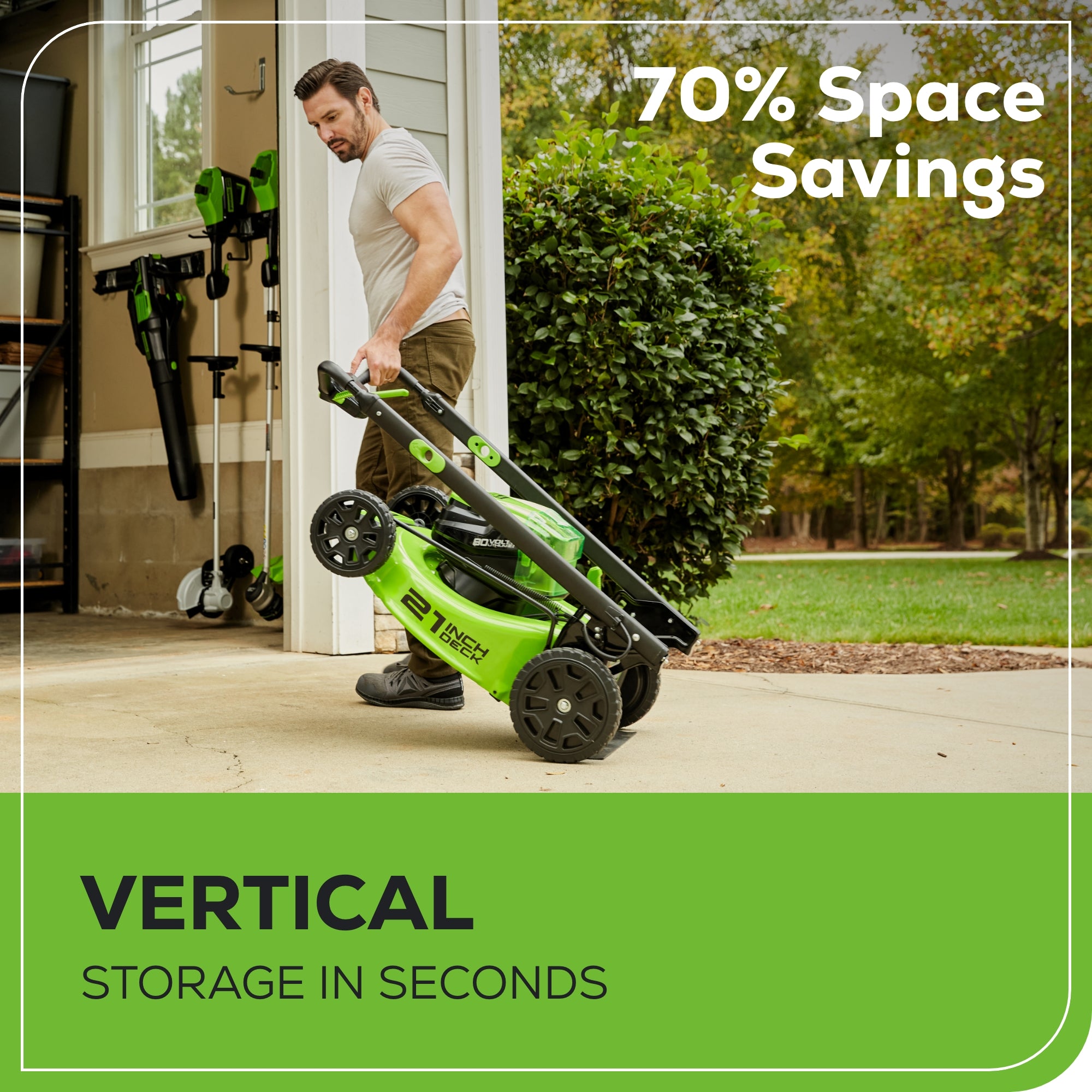 80V 21" GEN 2 Cordless Battery 4-in-1 Push Lawn Mower (Auto Switch): 4.0 Ah Battery and Charger, LM2118