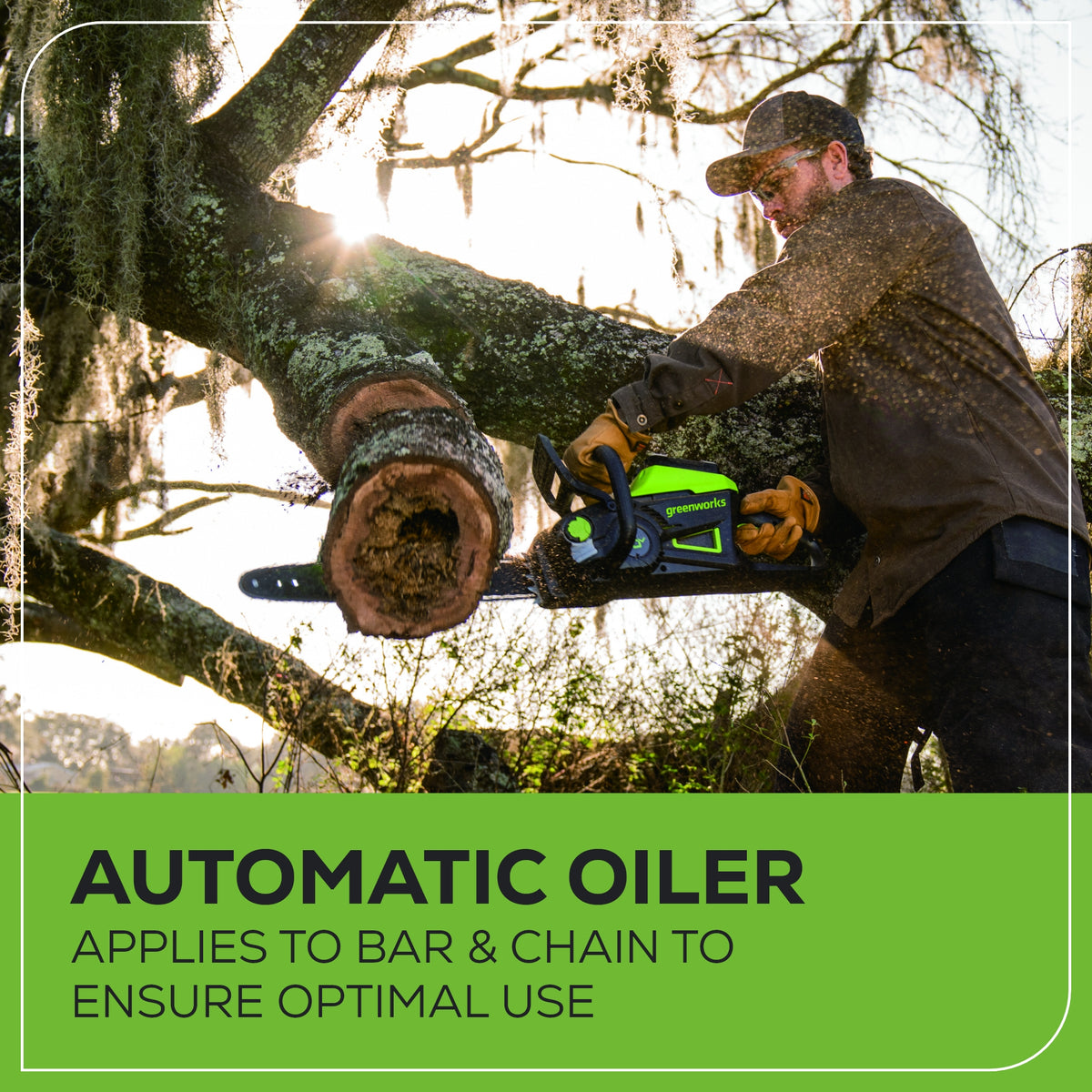 60V 18" Cordless Battery Brushless 2.5kW Chainsaw: 5.0 Ah Battery and Rapid Charger