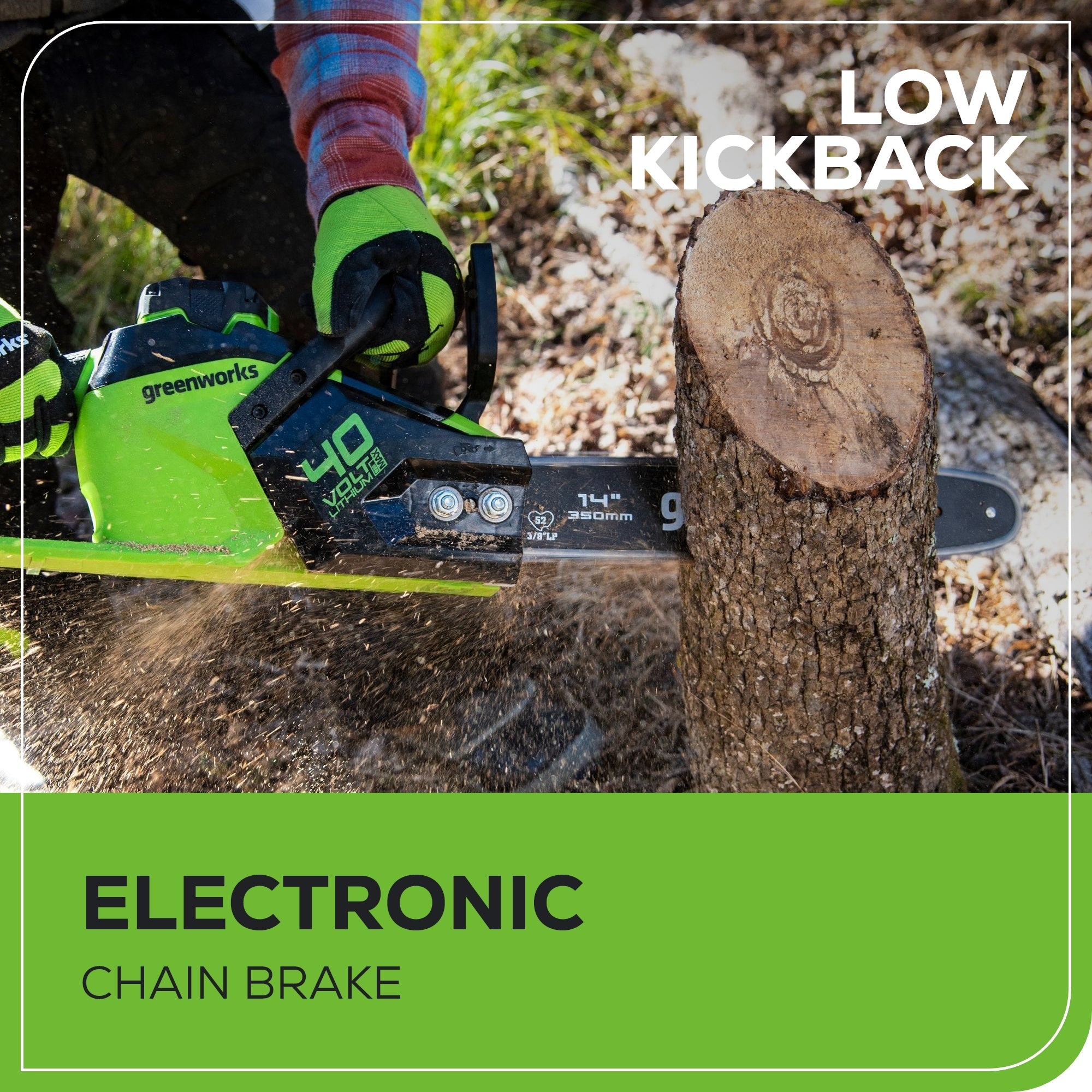 40V 14" Cordless Battery 1.0 kW Chainsaw and 10" Pole Saw and Hedge Trimmer Attachment: (2) 2.5 Ah Battery and (2) Chargers