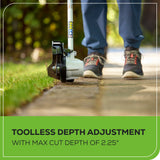 48V (24V x 2) 8" Brushless Cordless Edger: (2) 4.0 Ah USB Batteries and (1) 4A Dual-Port Charger