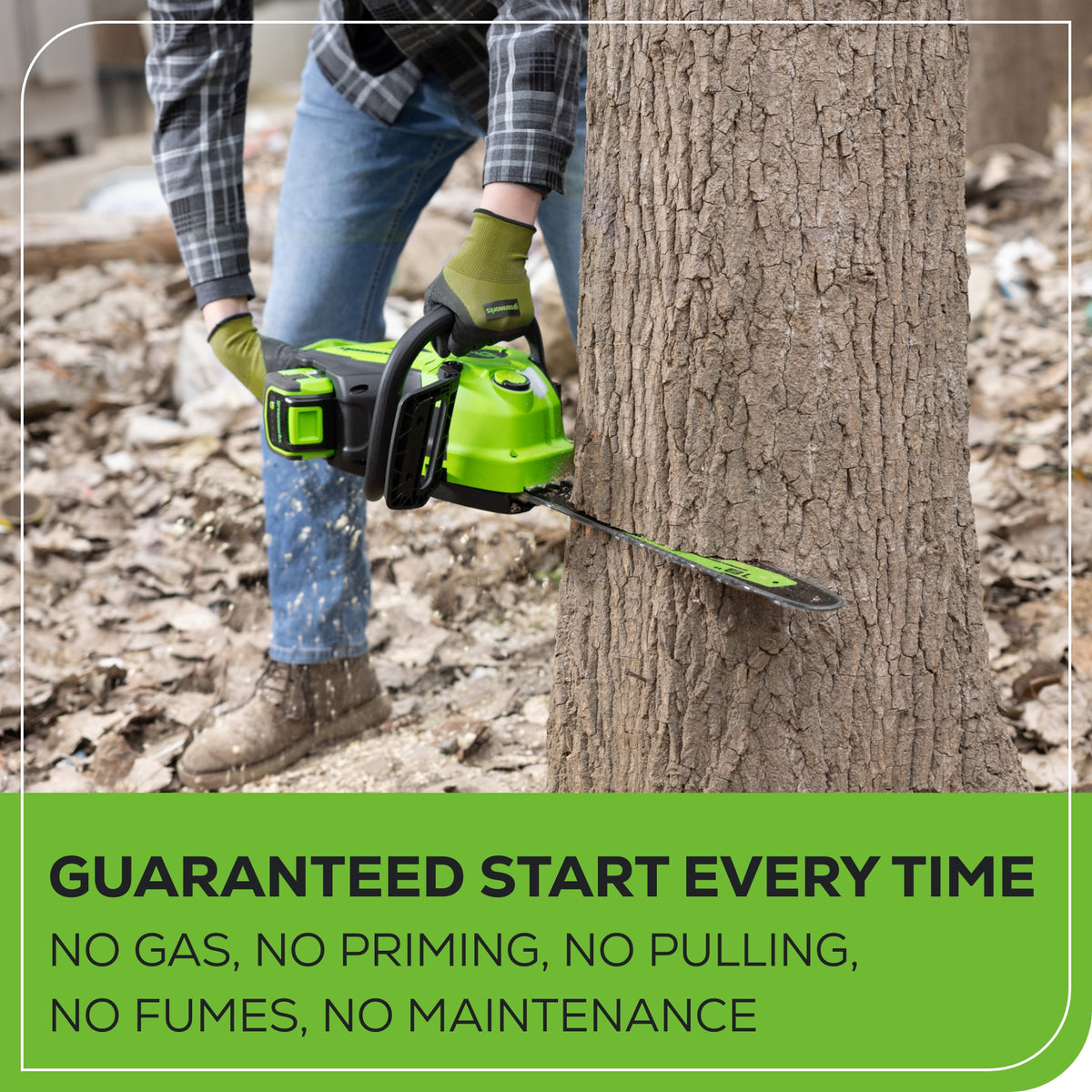 40V 18" Cordless Battery 2.0 kW Chainsaw, 8.0 Ah Battery and Charger