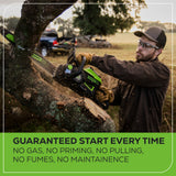 60V 18" Cordless Battery Brushless 2.5kW Chainsaw: 5.0 Ah Battery and Rapid Charger