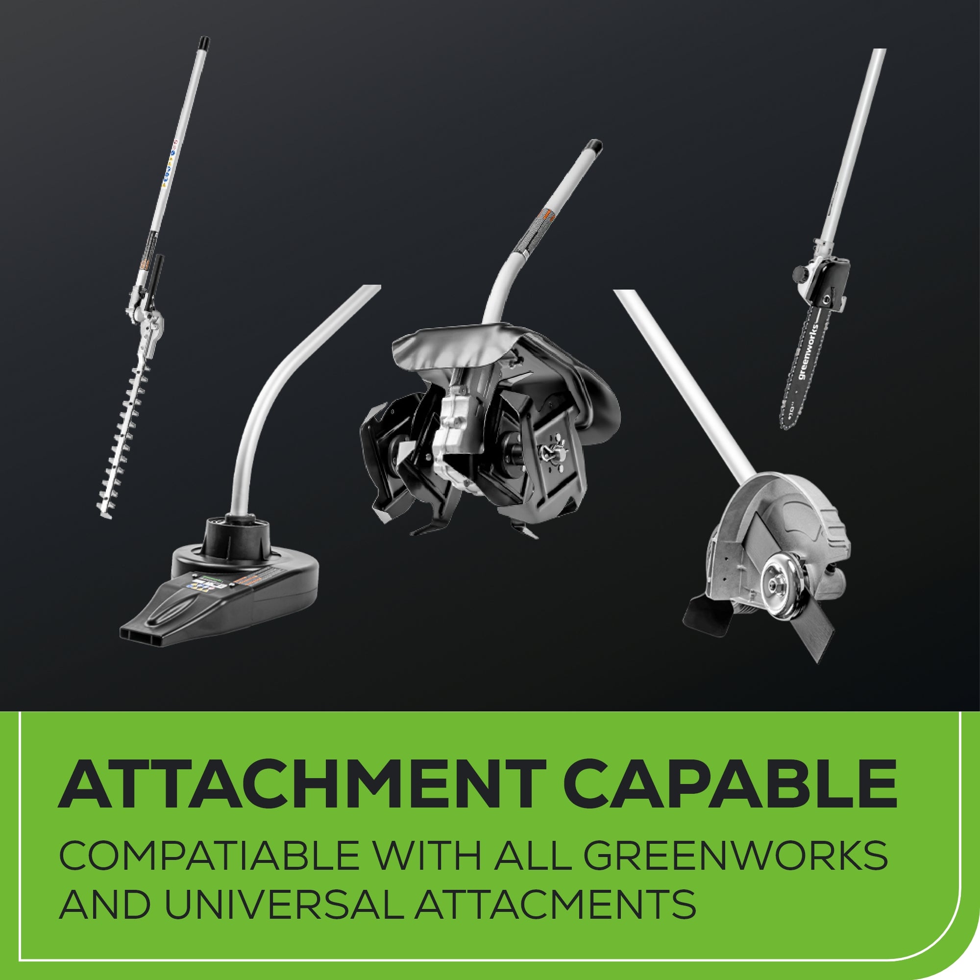 60V 16" Cordless Battery String Trimmer (Attachment Capable) and 16" Hedge Trimmer Attachment Combo Kit: 4.0 Ah Battery and Charger