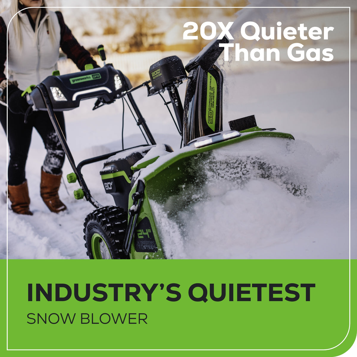 80V 24" Cordless Battery Two-Stage Snow Blower: (2) 5.0 Ah Batteries and Dual-Port Rapid Charger