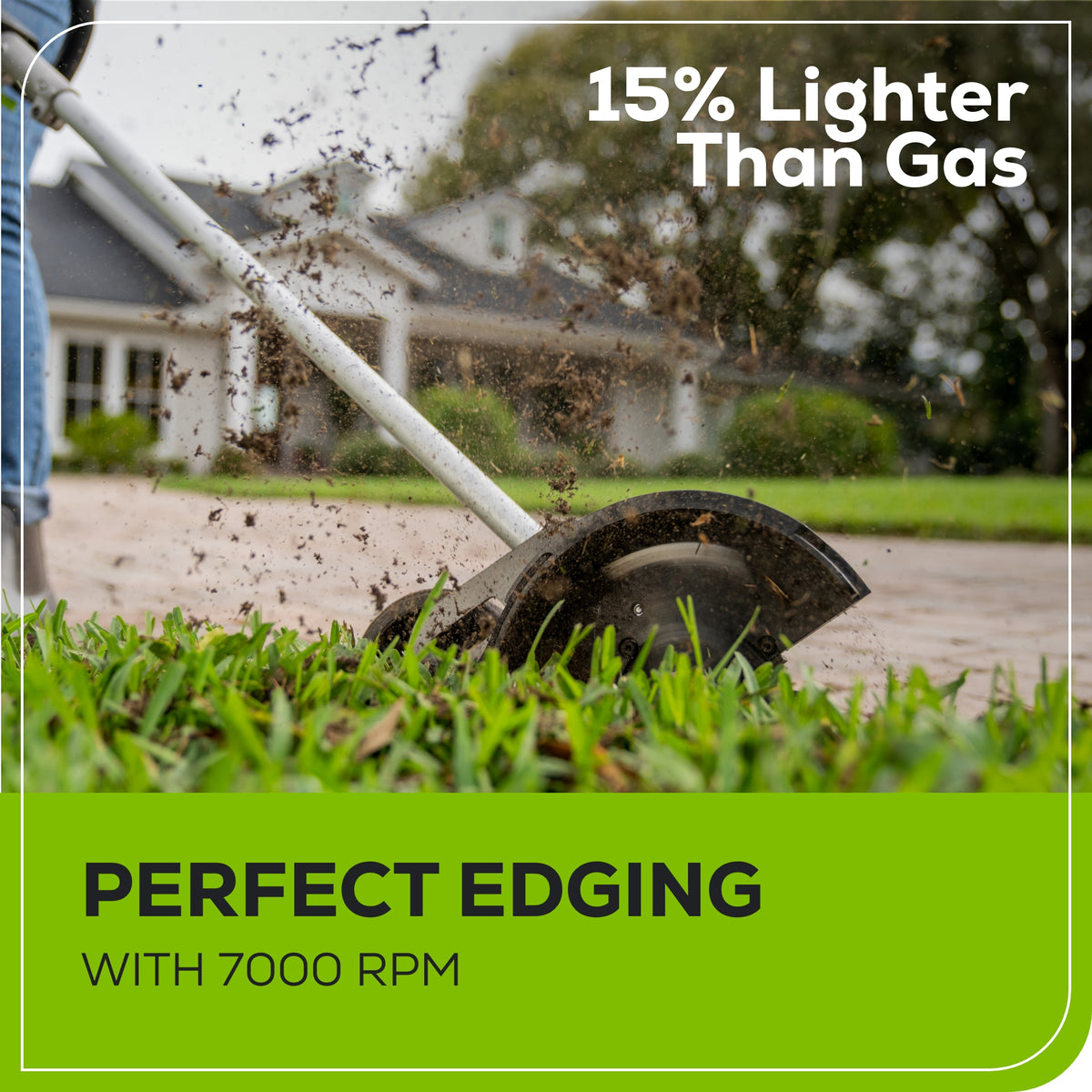60V 8" Brushless Cordless Battery Edger: 2.0 Ah Battery and 3A Charger