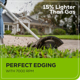 60V 8" Brushless Cordless Battery Edger: 2.0 Ah Battery and 3A Charger