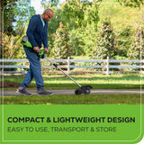 48V (24V x 2) 8" Brushless Cordless Edger: (2) 4.0 Ah USB Batteries and (1) 4A Dual-Port Charger