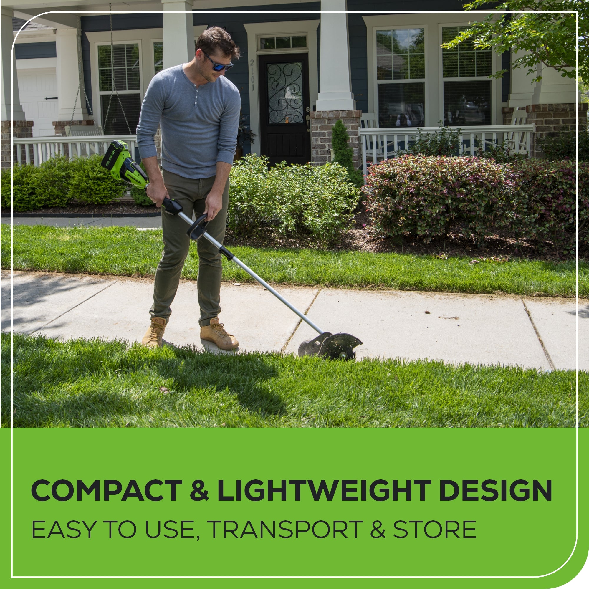 40V 8" Brushless Cordless Battery Edger: (1) 4.0 Ah Battery, (1) 2A Charger
