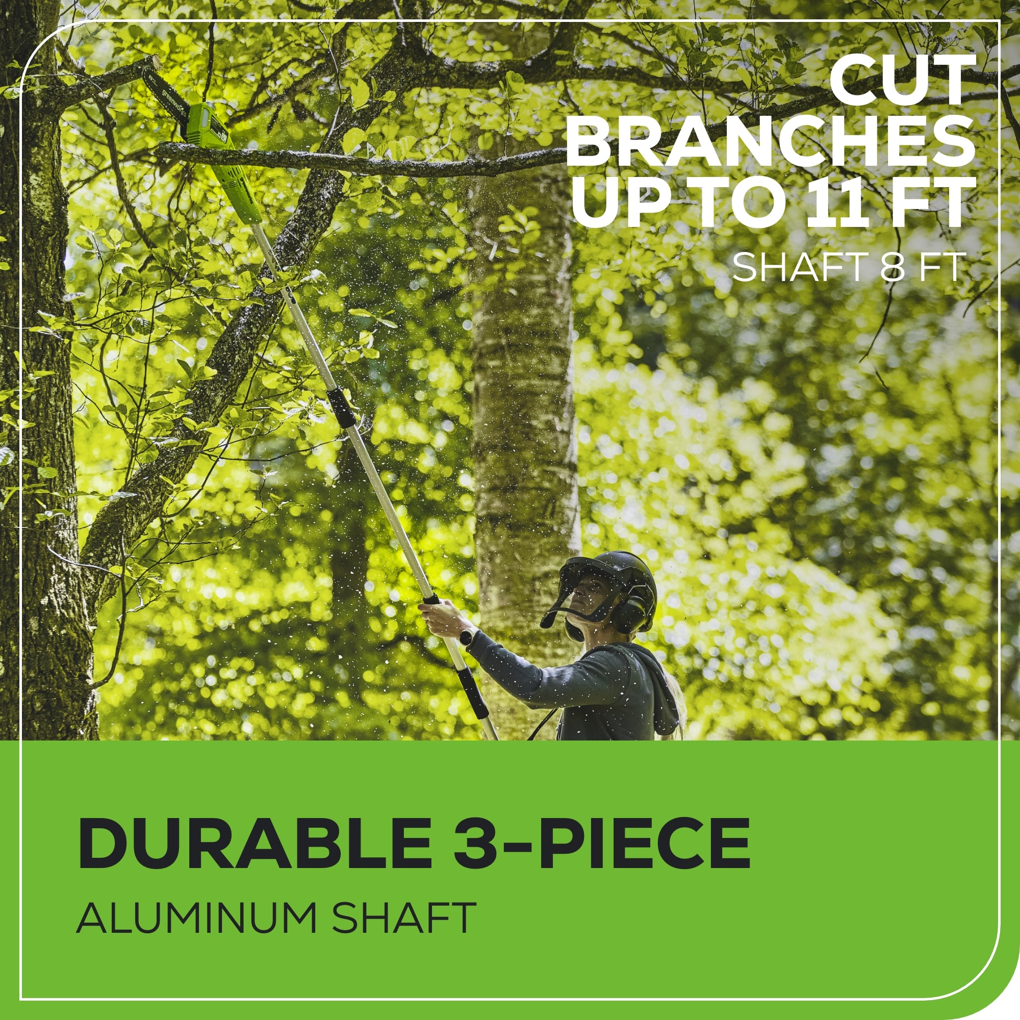 40V 8" Cordless Battery Pole Saw: 2.0 Ah Battery and Charger