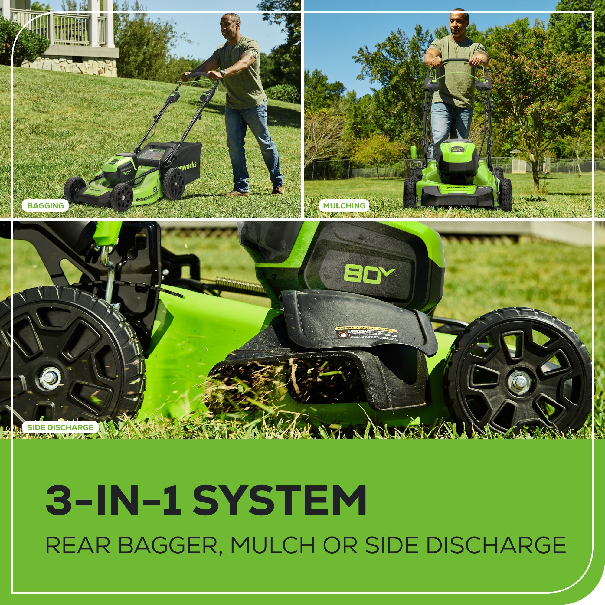 80V 21" Cordless Battery Self-Propelled Mower and Blower: 4.0 Ah Battery and Rapid Charger