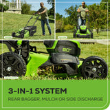 80V 21" Cordless Battery Self-Propelled Mower and Blower: 4.0 Ah Battery and Rapid Charger