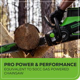 80V 18" Cordless Battery 2.5kW Chainsaw: 4.0Ah Battery & Rapid Charger