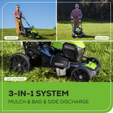 OPEN BOX 40V 21" Cordless Battery Self-Propelled Lawn Mower 3PC Combo Kit, (1) 5.0Ah Battery: (1) 2.0 Ah Battery and (2) Chargers