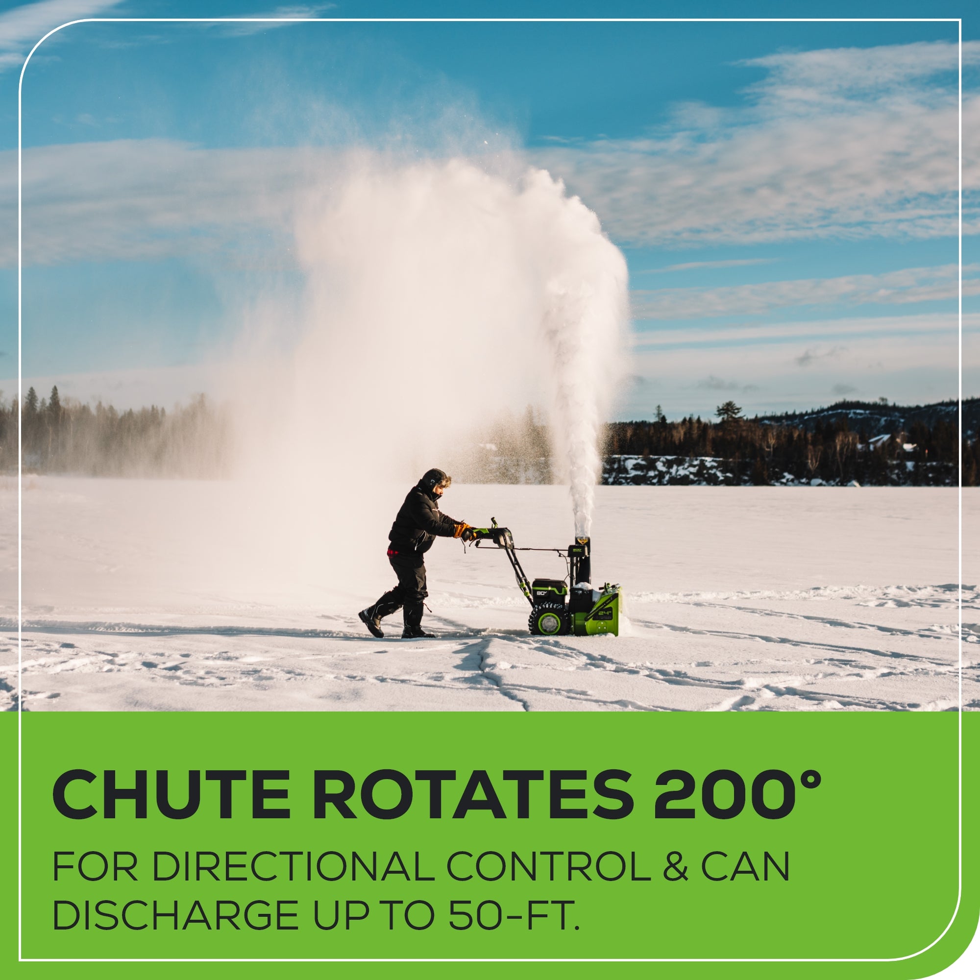 80V 24" Cordless Battery Two-Stage Snow Blower: (2) 5.0 Ah Batteries and Dual-Port Rapid Charger