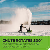 80V 24" Cordless Battery Two-Stage Snow Blower: (2) 5.0 Ah Batteries and Dual-Port Rapid Charger