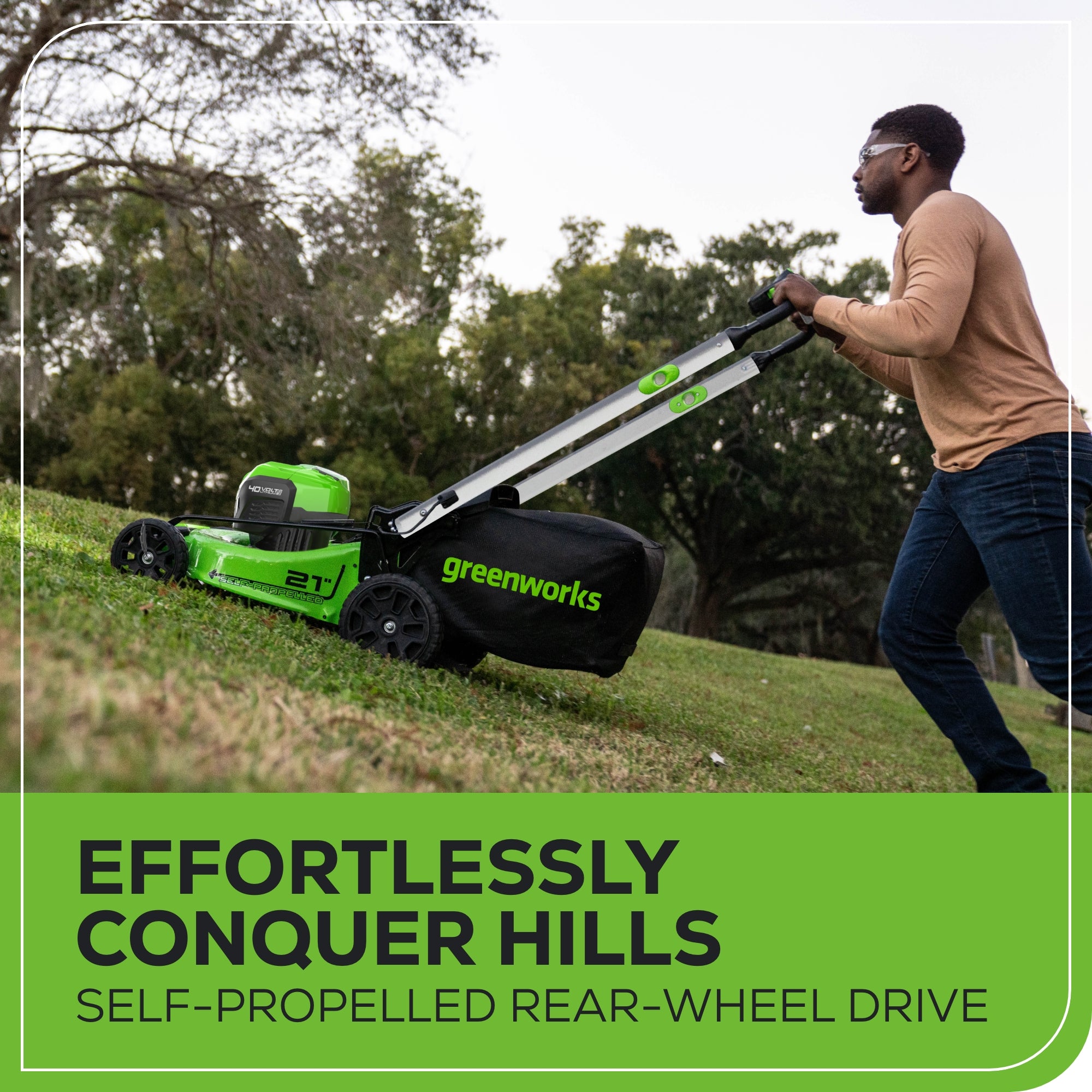 40V 21" Cordless Battery Self-Propelled Lawn Mower: 5.0Ah Battery and Charger, LM2154S