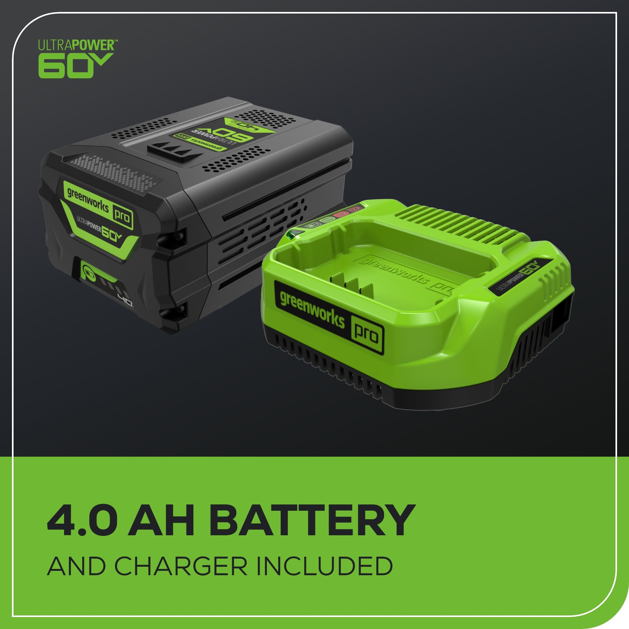 60V 16" Brushless Cordless Battery String Trimmer (Attachment Capable): (1) 4.0 Ah Battery, (1) 3A Charger, (1) Shoulder Strap