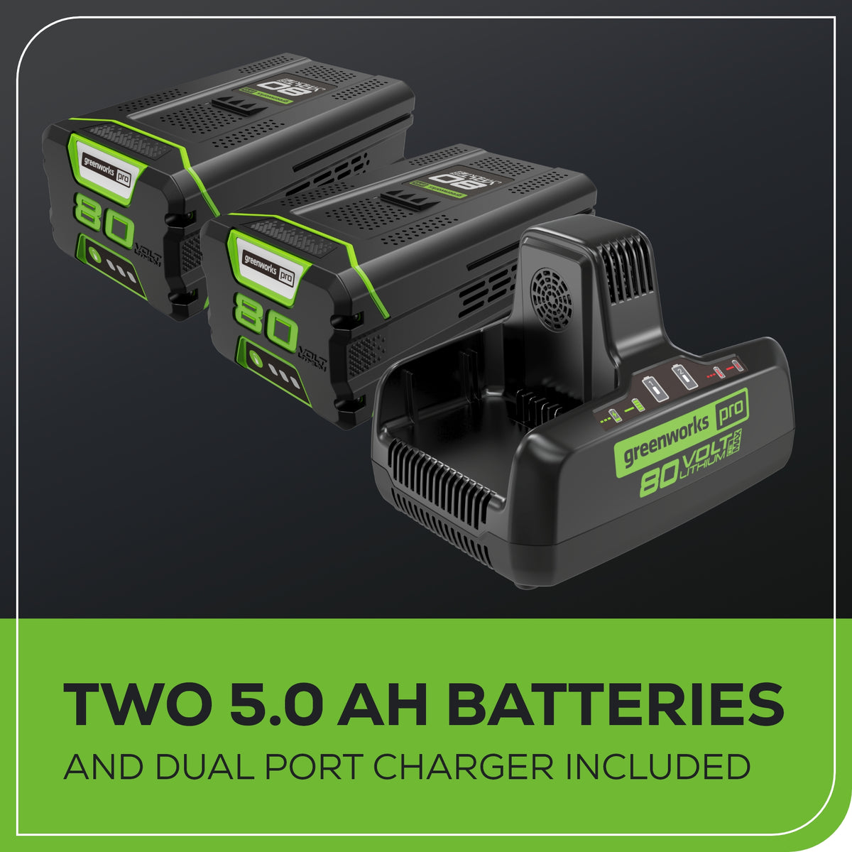 80V 24" Cordless Battery Two-Stage Snow Blower: (2) 5.0 Ah Batteries and Dual-Port Rapid Charger
