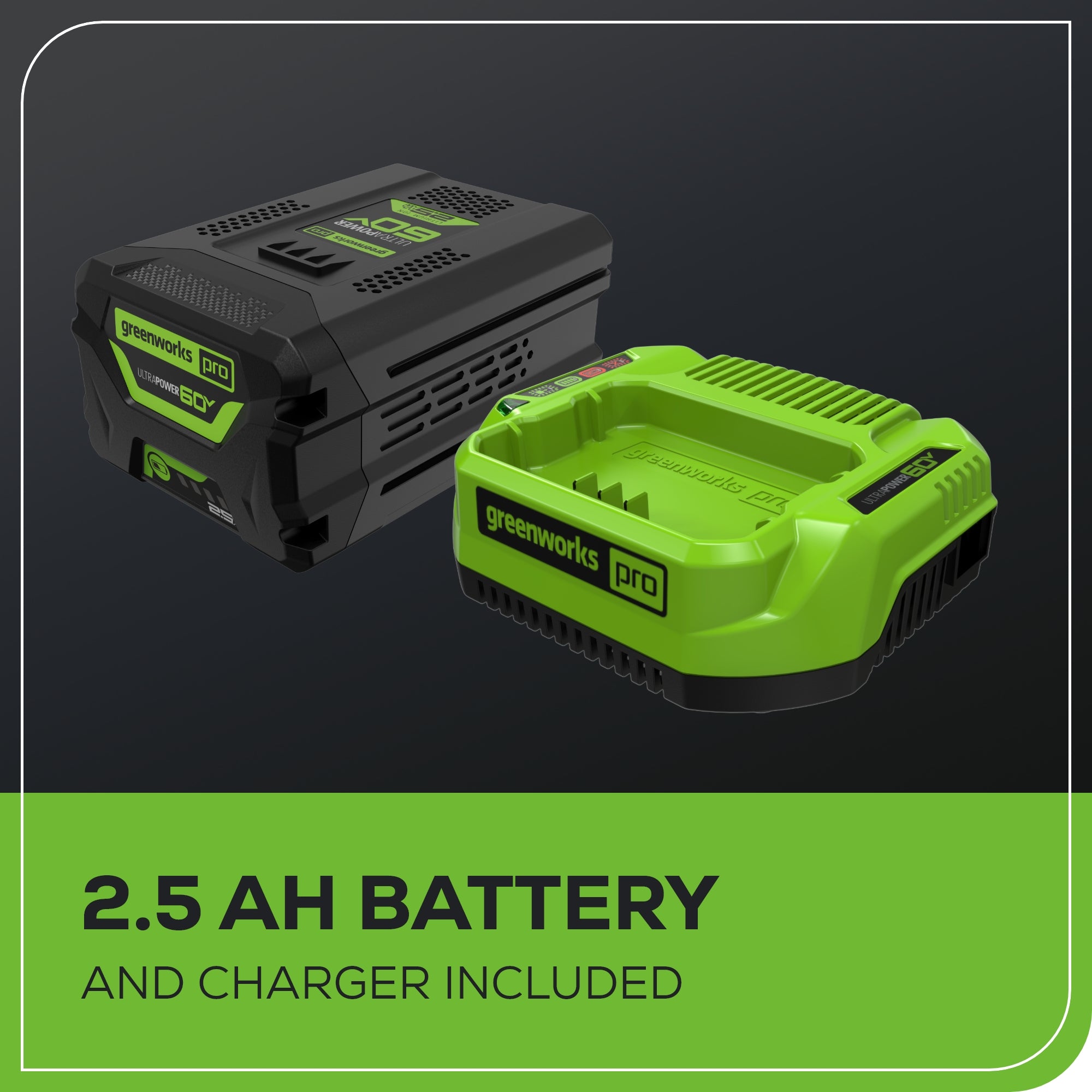 60V 16" Cordless Battery 2.0kW Chainsaw w/ 2.5Ah Battery & Charger