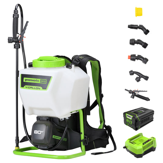 80V Cordless Battery Backpack Sprayer: 2.0 Ah Battery and Charger