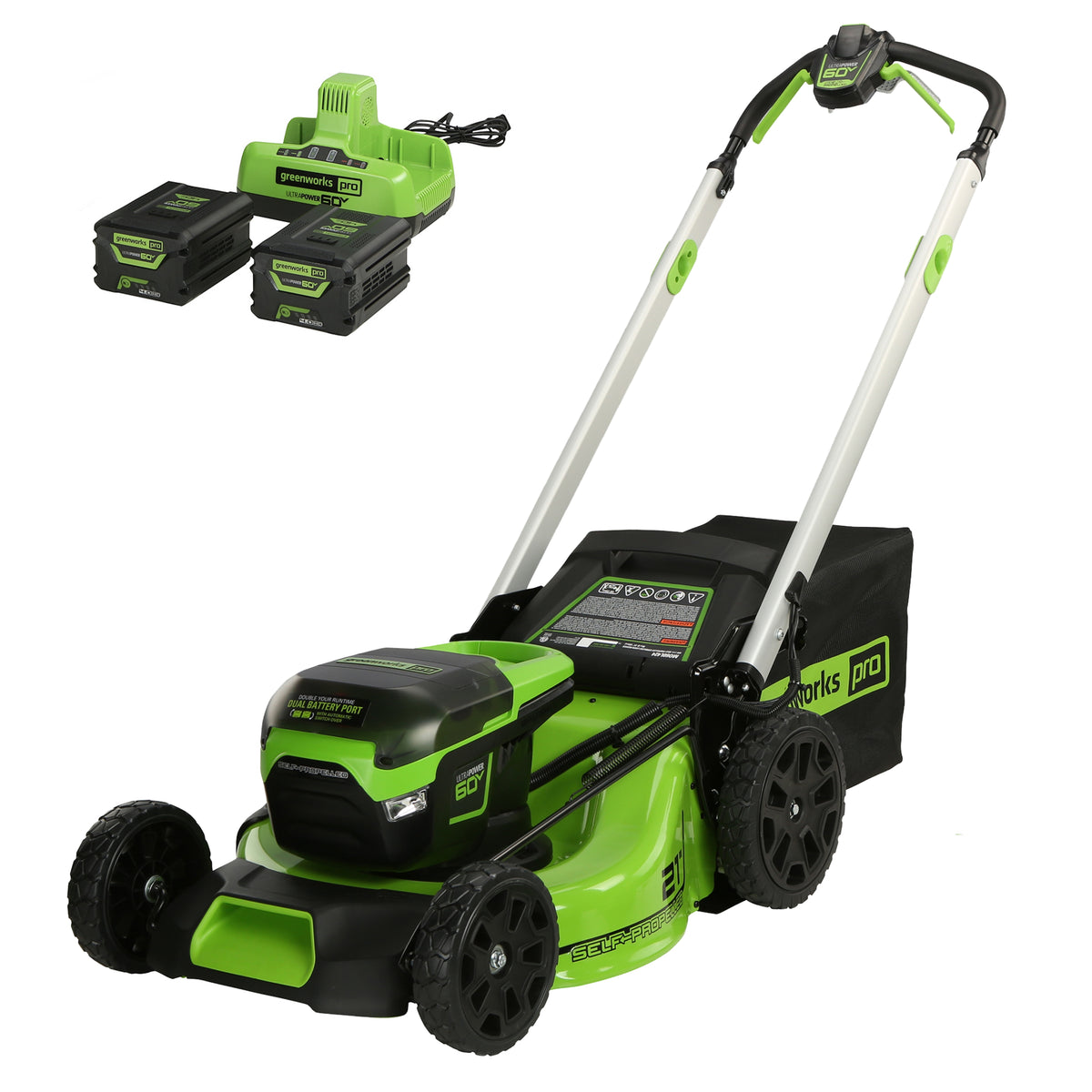60V 21" Cordless Battery Self-Propelled Lawn Mower w/ Two (2) 4.0Ah Batteries & Dual Port Charger, LM2116S