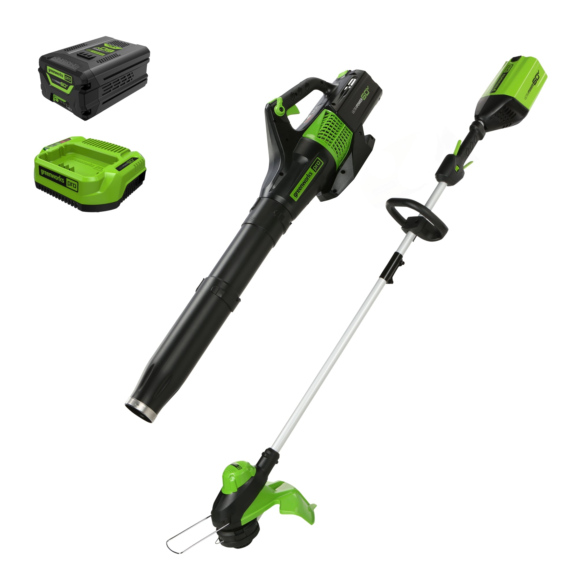 60V 25" Dual Blade Self-Propelled Mower 5-pc Combo Kit, (3) 4.0 Ah Batteries, (1) Single Port Chargers and (1) Dual-Port Charger
