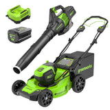 80V 21" Cordless Battery Self-Propelled Mower and Blower: 4.0 Ah Battery and Rapid Charger