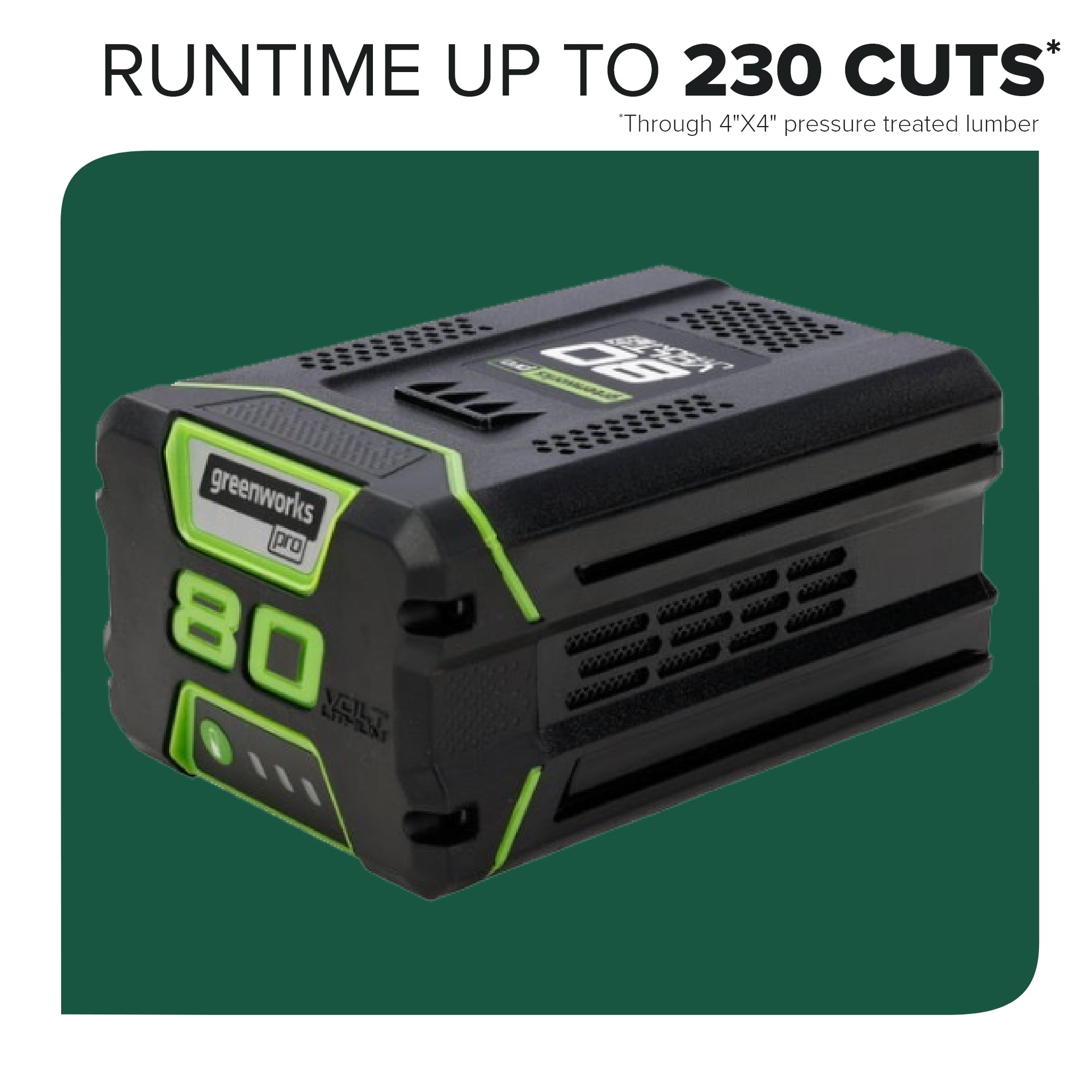 80V 20" Cordless Battery Chainsaw: 4.0 Ah Battery and Charger