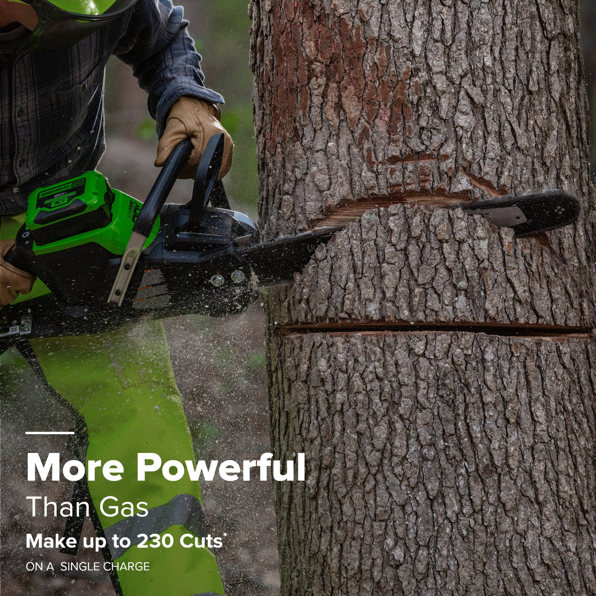 80V 20" Cordless Battery Chainsaw: 4.0 Ah Battery and Charger