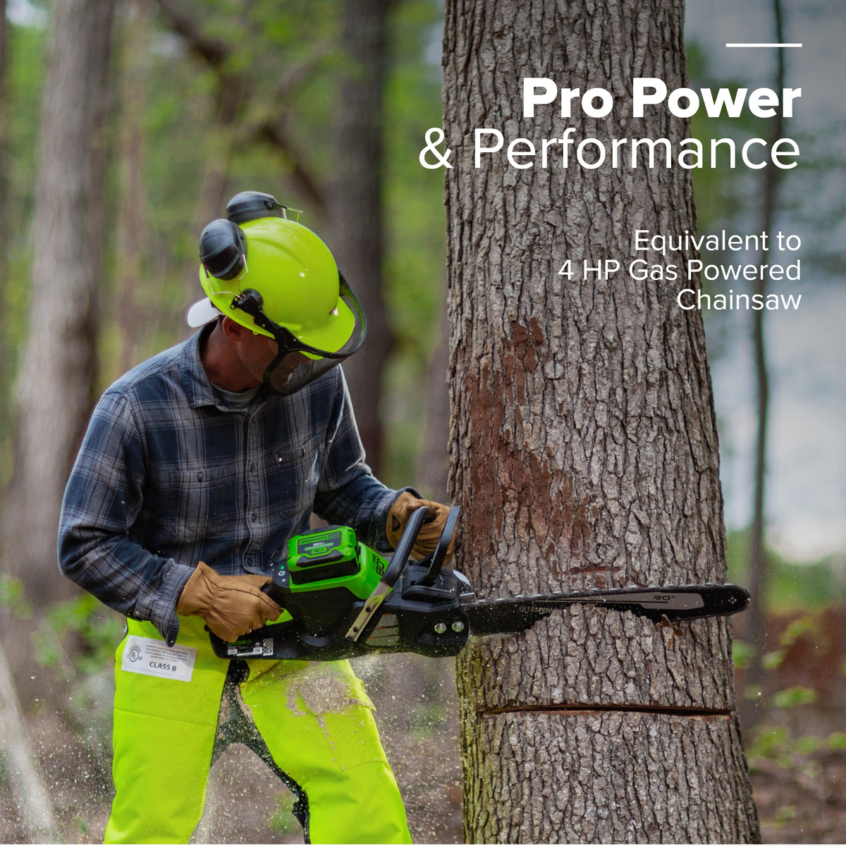 80V 20" Cordless Battery Chainsaw: 4.0 Ah Battery and Charger