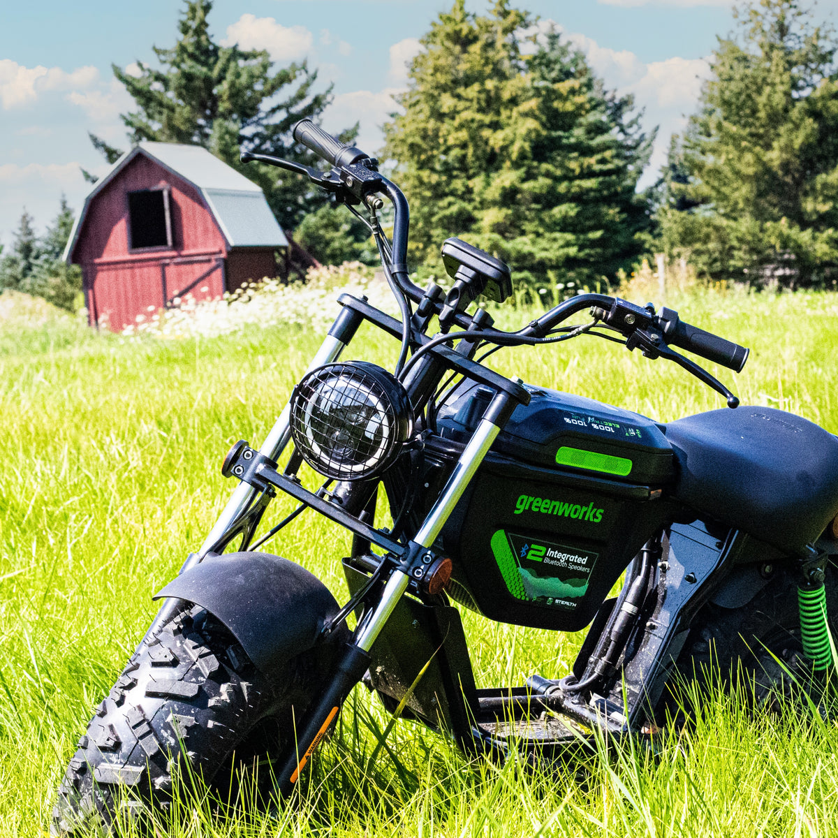 60V STEALTH Series Electric Mini-Bike: (2) 8.0 Ah Batteries and Dual-Port Rapid Charger