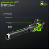 60V Cordless Battery 3PC Handheld Combo Kit, String Trimmer, Blower and Hedge Trimmer, (1) 2.5 Ah Battery and Charger