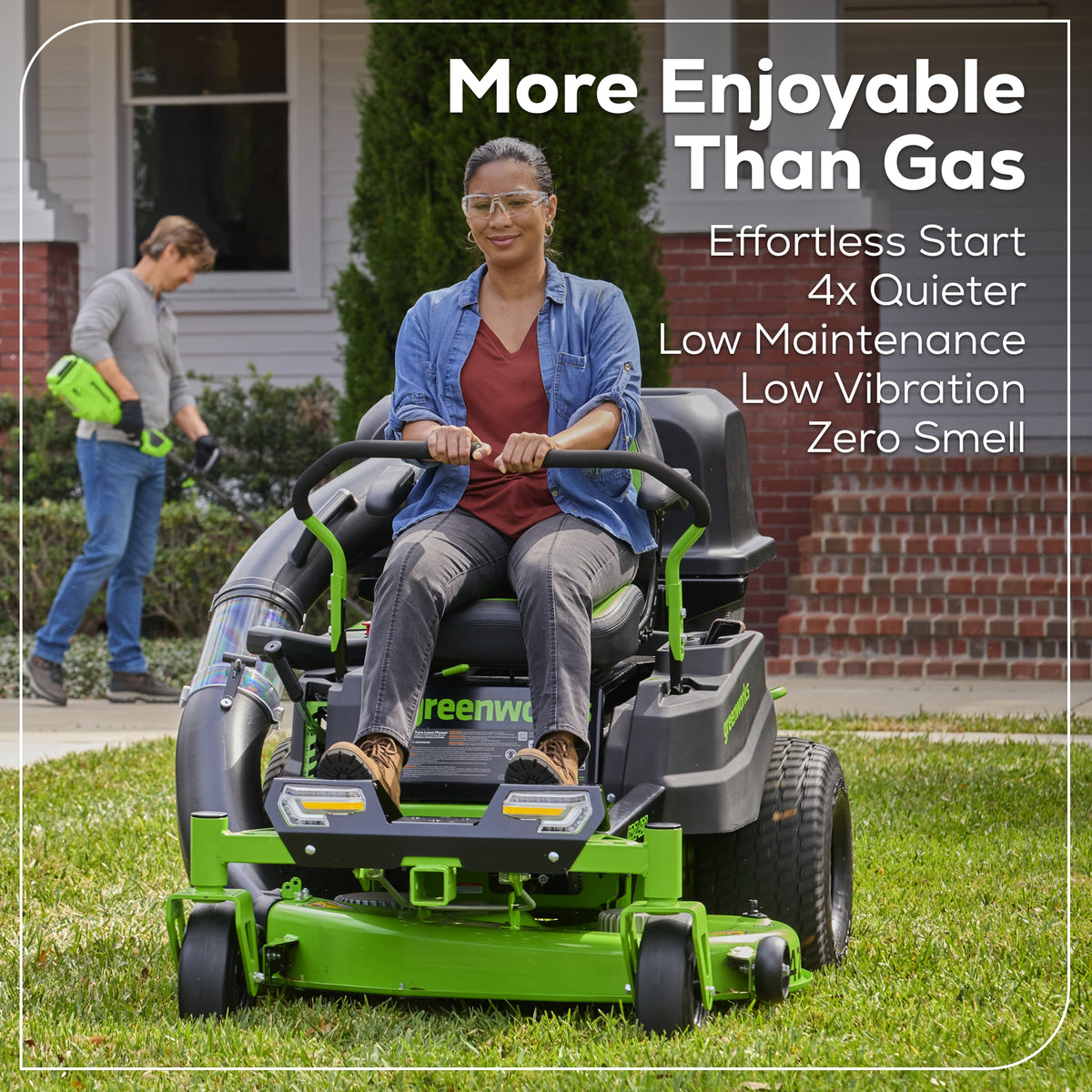 RENEWED 60V 42" Electric CrossoverZ Zero Turn Mower with (6) 8 Ah Batteries and (3) Dual-Port Turbo Chargers, CRZ4261