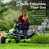 RENEWED 60V 42" Cordless Battery CrossoverT Riding Lawn Mower, (4) 8.0 Ah Batteries and (2) Dual-Port Turbo Chargers, CRT4262