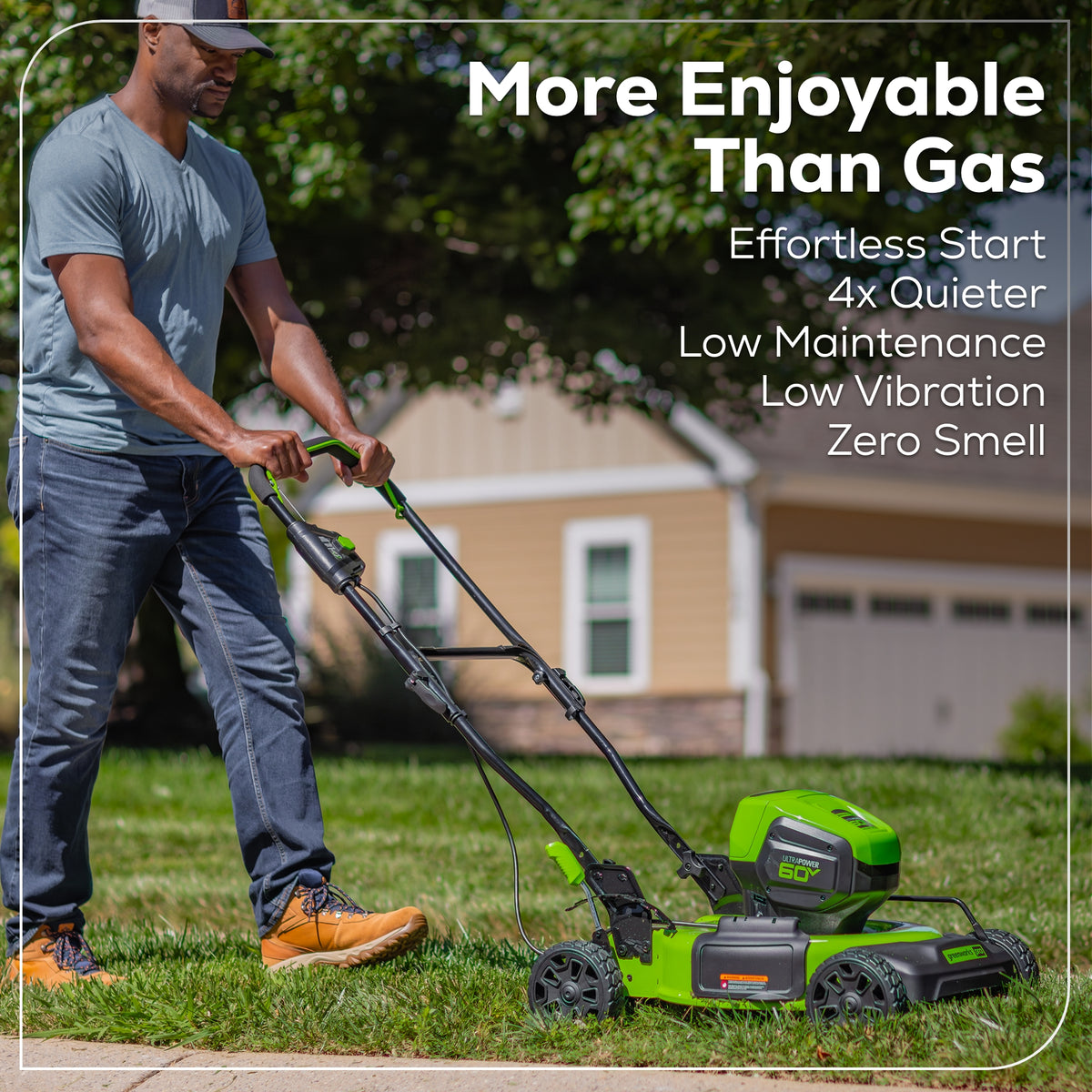 60V 19" Cordless Battery Push Lawn Mower w/ 5.0Ah Battery & Charger, LM1906