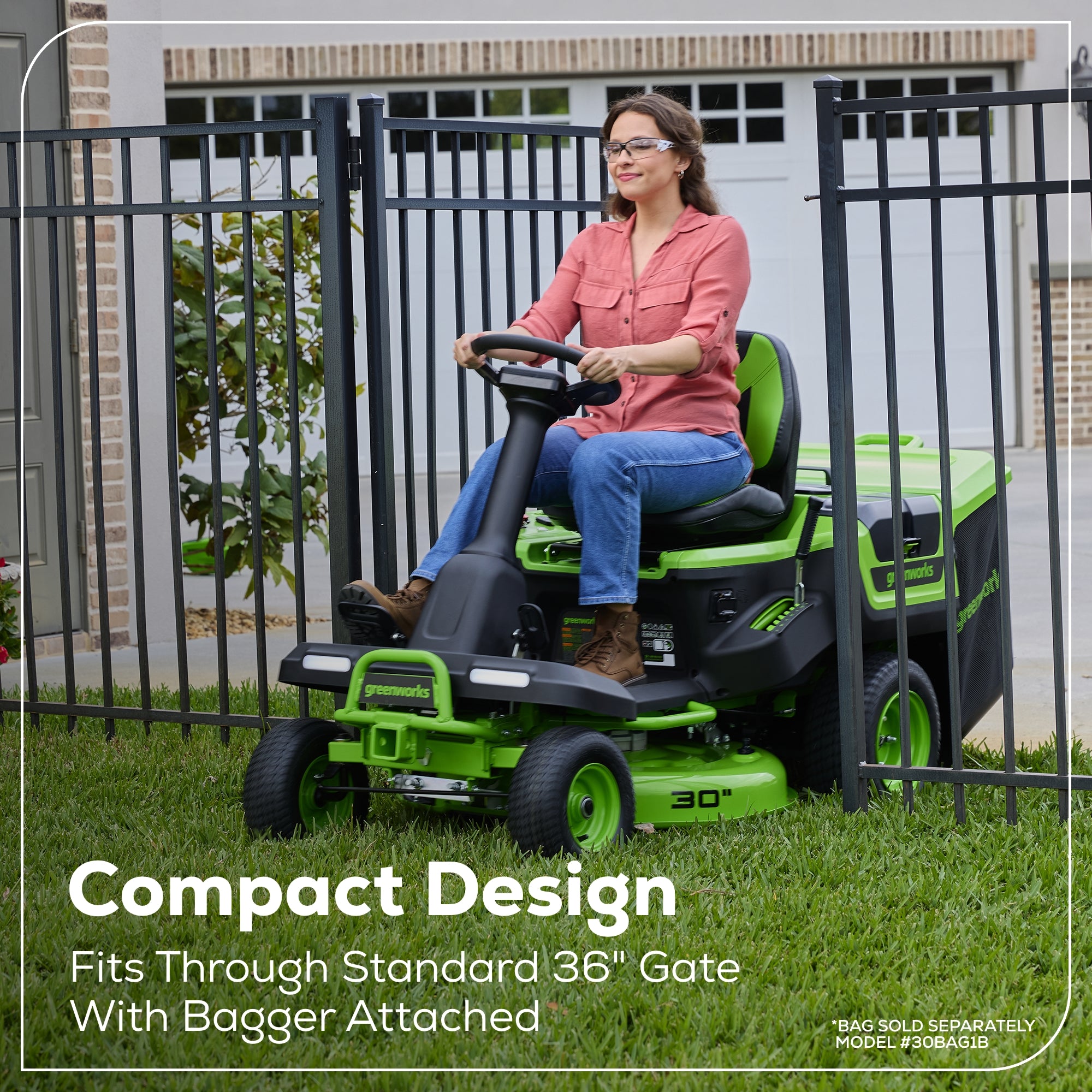 60V 30” CrossoverT Riding Lawn Tractor with (2) 8.0 Ah, (2) 4.0 Ah Batteries & 600-Watt Charger, CRT3061