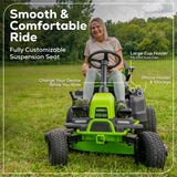 RENEWED 60V 42" Cordless Battery CrossoverT Riding Lawn Mower, (4) 8.0 Ah Batteries and (2) Dual-Port Turbo Chargers, CRT4262