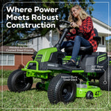 60V 42" Cordless Battery CrossoverT Riding Lawn Mower: (6) 8.0 Ah Batteries and (3) Dual-Port Turbo Chargers, CRT4261