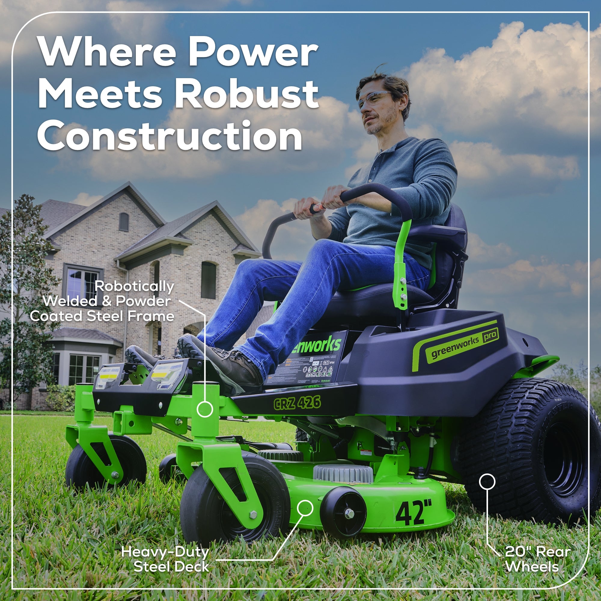 60V 42" Electric CrossoverZ Zero Turn Mower with (4) 8 Ah Batteries and (2) Dual-Port Turbo Chargers, CRZ4262