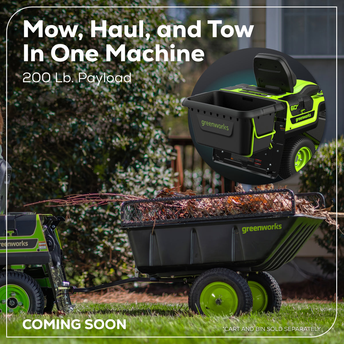 60V 30” CrossoverT Riding Lawn Tractor with (2) 8.0 Ah, (2) 4.0 Ah Batteries & 600-Watt Charger, CRT3061