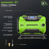 24V Cordless Battery Inflator: 2.0 Ah Battery and Charger