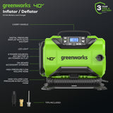 40V Cordless Battery Inflator: 2.0 Ah Battery and Charger