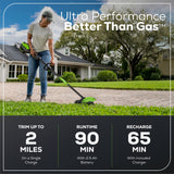 60V 8" Brushless Cordless Battery Edger Black Shaft: (1) 2.5 Ah Battery, (1) 3A Charger