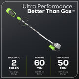 60V 8" Brushless Cordless Battery Edger: (1) 2.5 Ah Battery, (1) 3A Charger