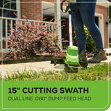 40V 15" Gen 2 Cordless String Trimmer: (1) 2.0 Ah Battery, (1) 2A Charger