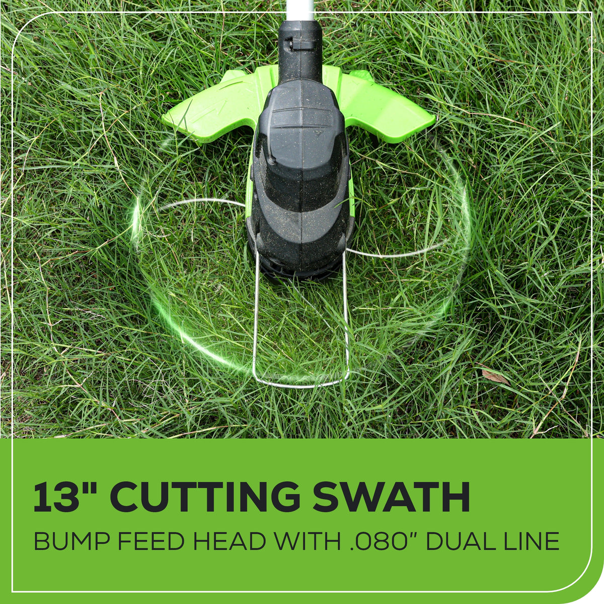 80V 13" String Trimmer: 2.0 Ah Battery and Charger